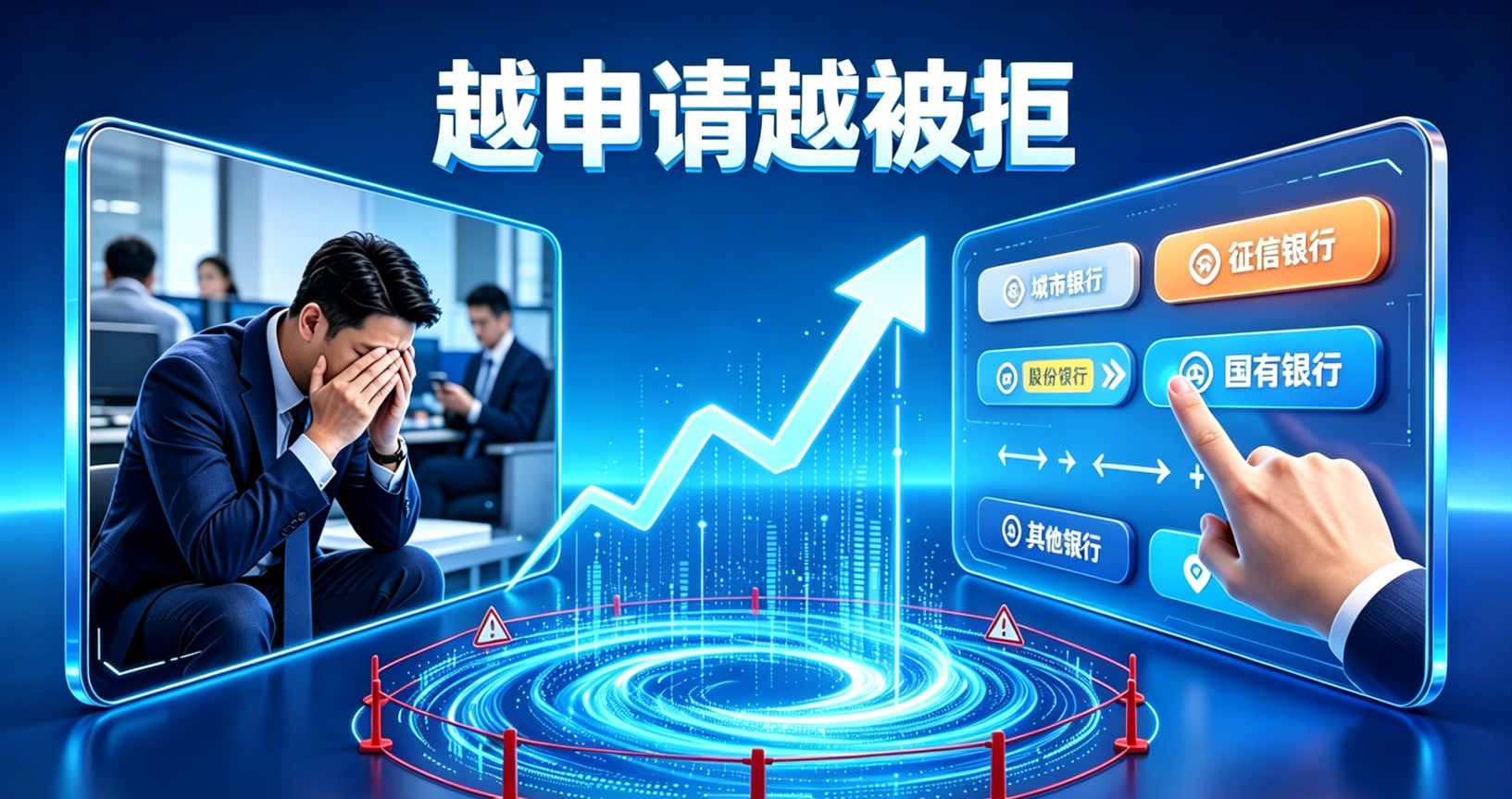 银行贷款申请次数多被拒的概率也高